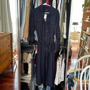 Banana Republic Dress Navy Belted NWT